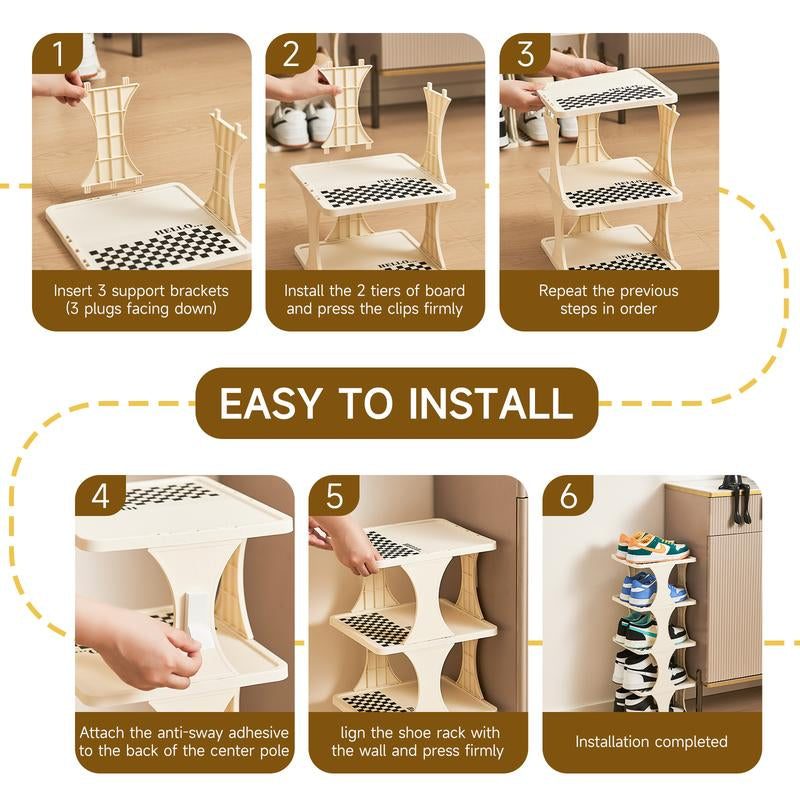 UFORU Multi-Layer Vertical Removable Shoe Storage Rack 1 Piece Modern Shoe Rack Shoe Rack Shoe Rack Cabinet Gift Storage Rack Home Storage Rack Home Storage Supplies