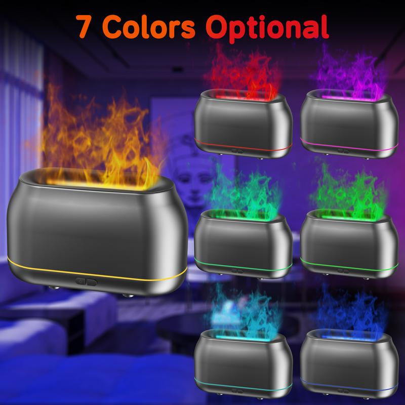 7-Color LED Flame Essential Oil Diffuser, Silent Humidifier with Auto-Off Feature, 160Ml for Home, Office & Yoga