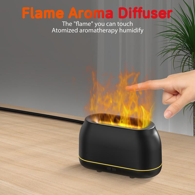 7-Color LED Flame Essential Oil Diffuser, Silent Humidifier with Auto-Off Feature, 160Ml for Home, Office & Yoga