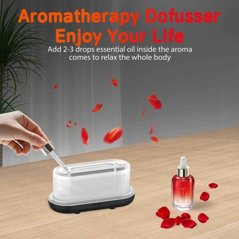 7-Color LED Flame Essential Oil Diffuser, Silent Humidifier with Auto-Off Feature, 160Ml for Home, Office & Yoga